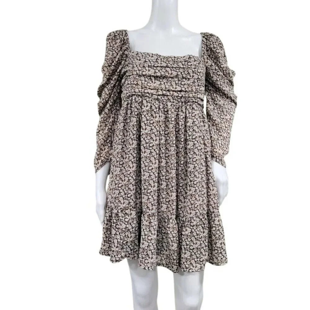 Abercrombie & Fitch Babydoll Mini Floral Prairie Whimsy Coquette Y2K Dress M - Picture 1 of 10